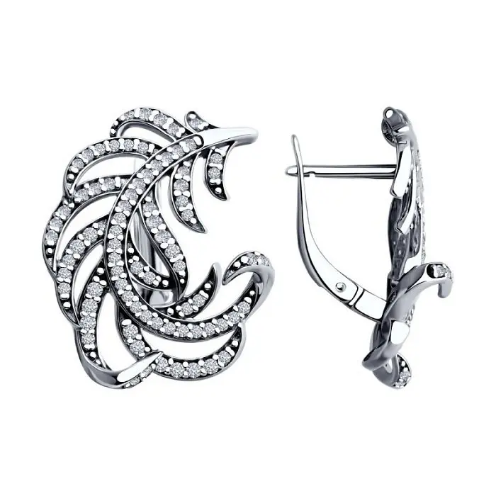 Серьги с английским замком из серебра