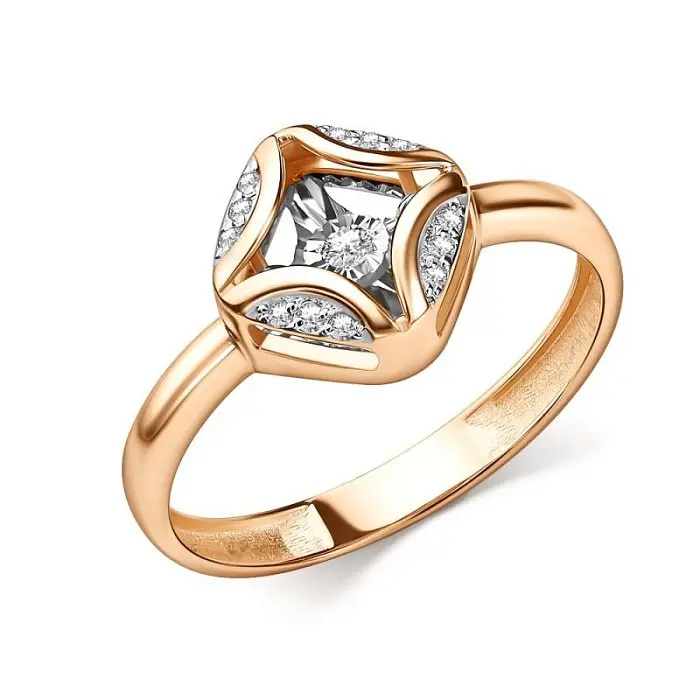 Кольцо декоративное из комбинированного золота