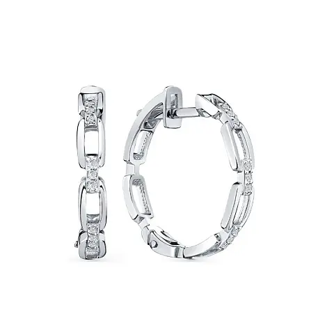 Серьги конго из белого золота