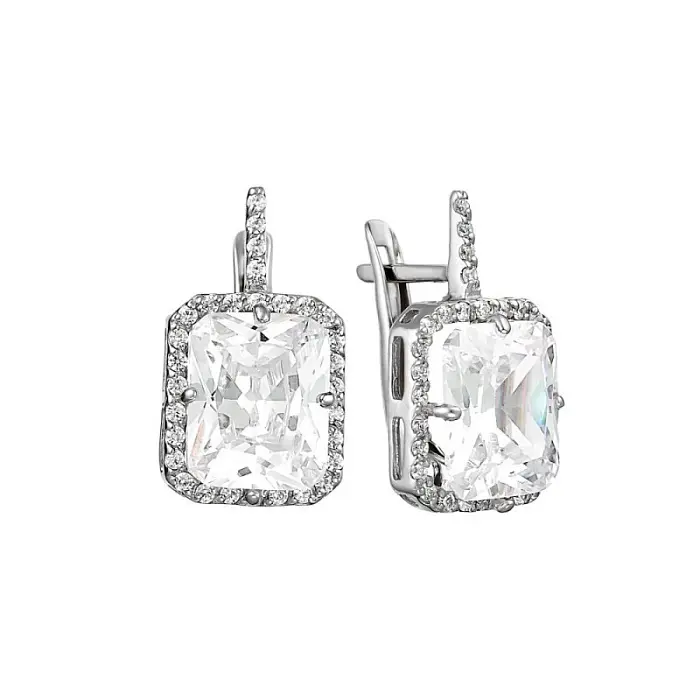 Серьги с английским замком из серебра