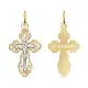 Подвеска крест из комбинированного золота