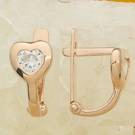 Серьги детские из красного золота