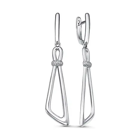 Серьги подвесные из серебра