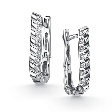 Серьги с английским замком из серебра