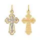 Подвеска крест из комбинированного золота