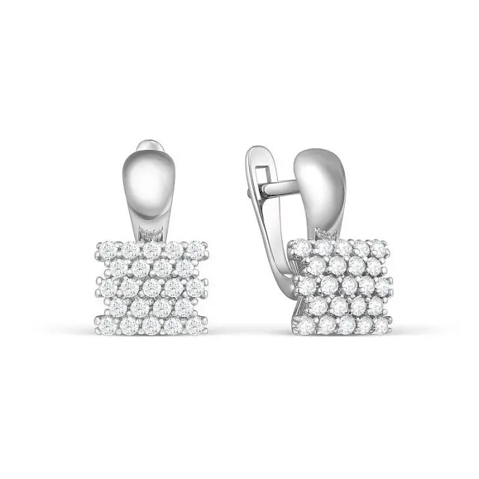 Серьги с английским замком из серебра