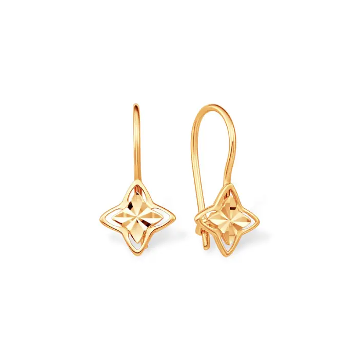 Серьги детские из красного золота