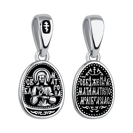Подвеска икона из черного серебра