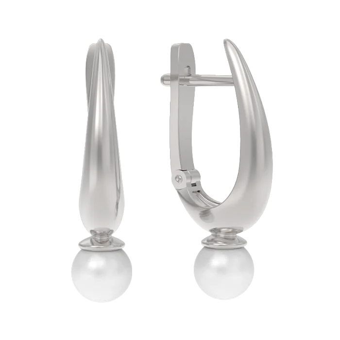 Серьги с английским замком из серебра