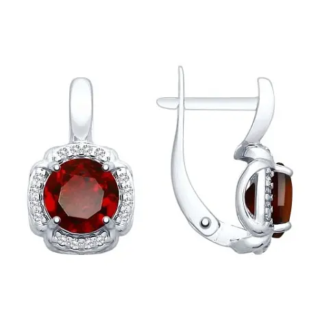 Серьги с английским замком из серебра