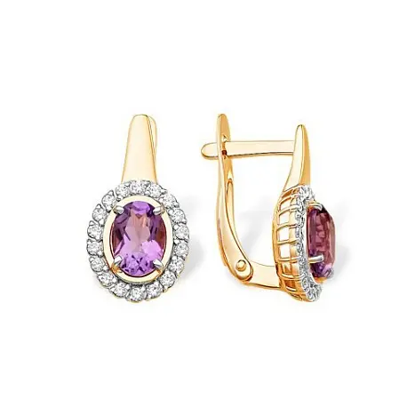 Серьги с английским замком из красного золота