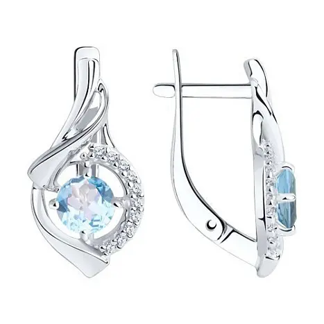 Серьги с английским замком из серебра