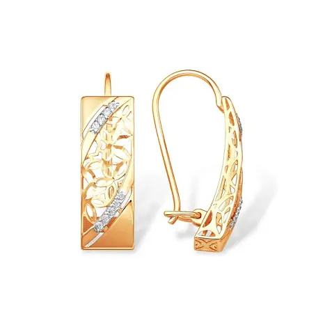 Серьги петельки из красного золота