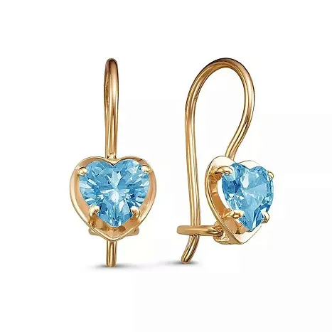Серьги детские из красного золота
