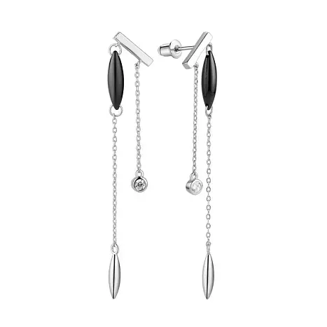 Серьги подвесные из серебра