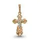 Подвеска крест из комбинированного золота
