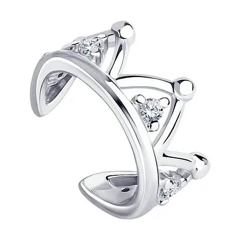 Серьги каффы из серебра