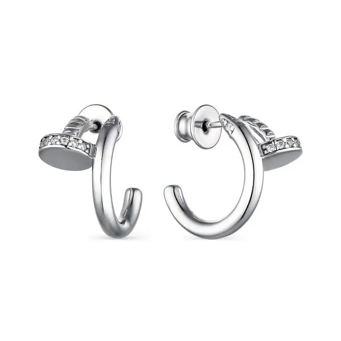 Серьги пуссеты из серебра