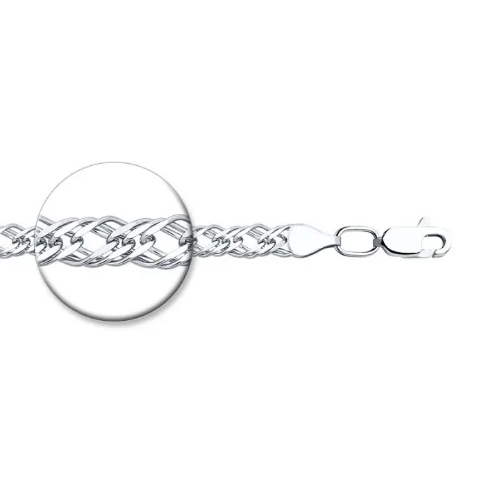 Браслет цепочный из серебра вид 1