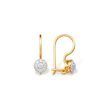 Серьги детские из красного золота