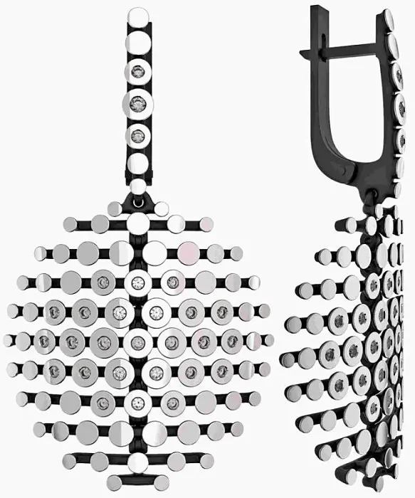 Серьги подвесные из желтого золота