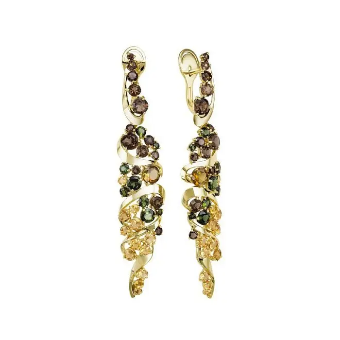 Серьги с английским замком из желтого золота