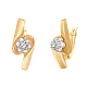 Серьги с английским замком из комбинированного золота