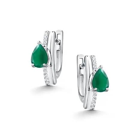 Серьги с английским замком из серебра