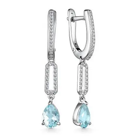 Серьги подвесные из серебра