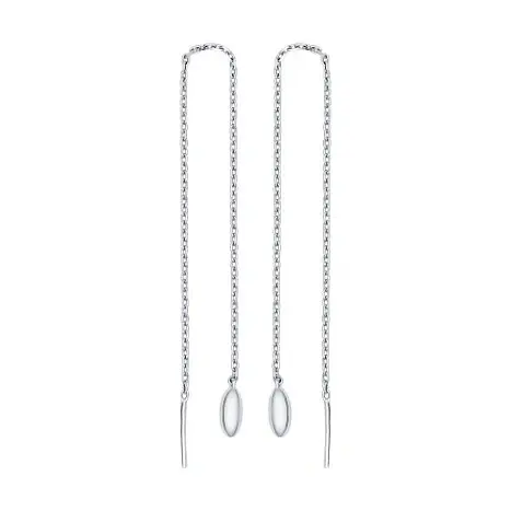 Серьги цепочки из серебра