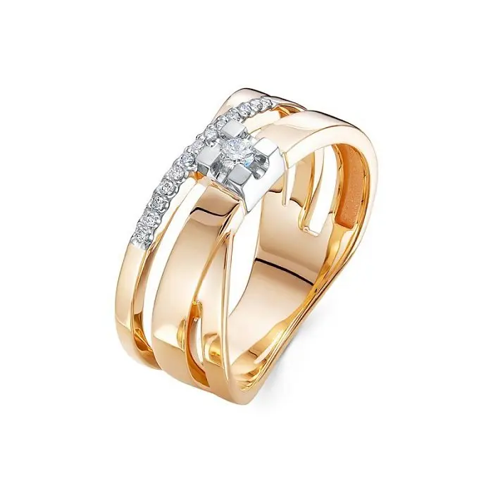 Кольцо декоративное из комбинированного золота