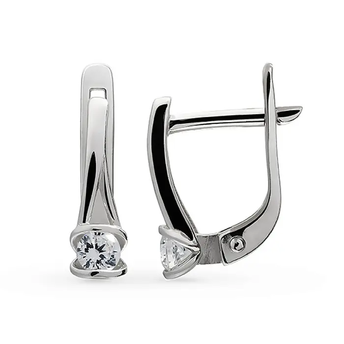 Серьги с английским замком из серебра