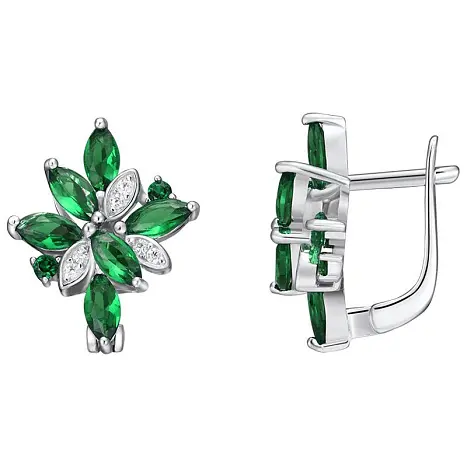 Серьги с английским замком из серебра
