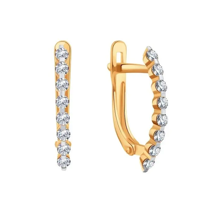 Серьги с английским замком из красного золота