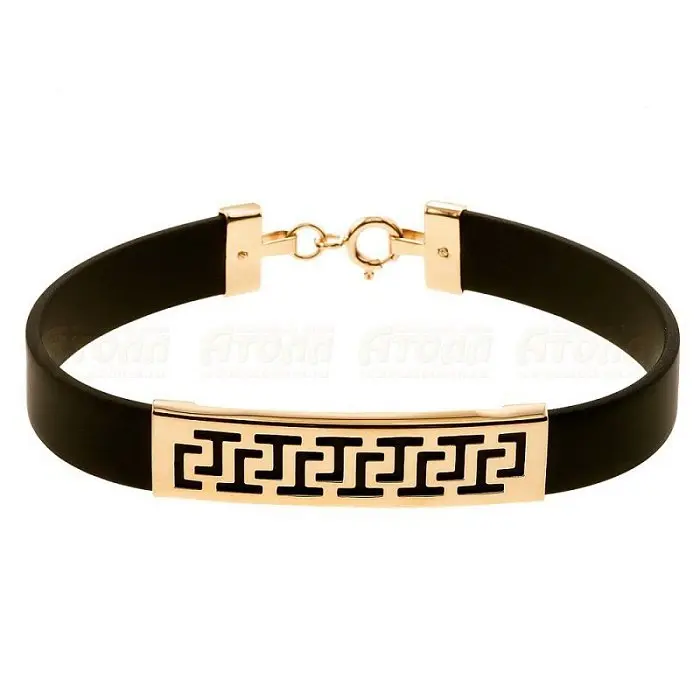 Браслет шнурок из красного золота вид 1