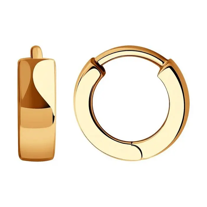 Серьги конго из красного золота