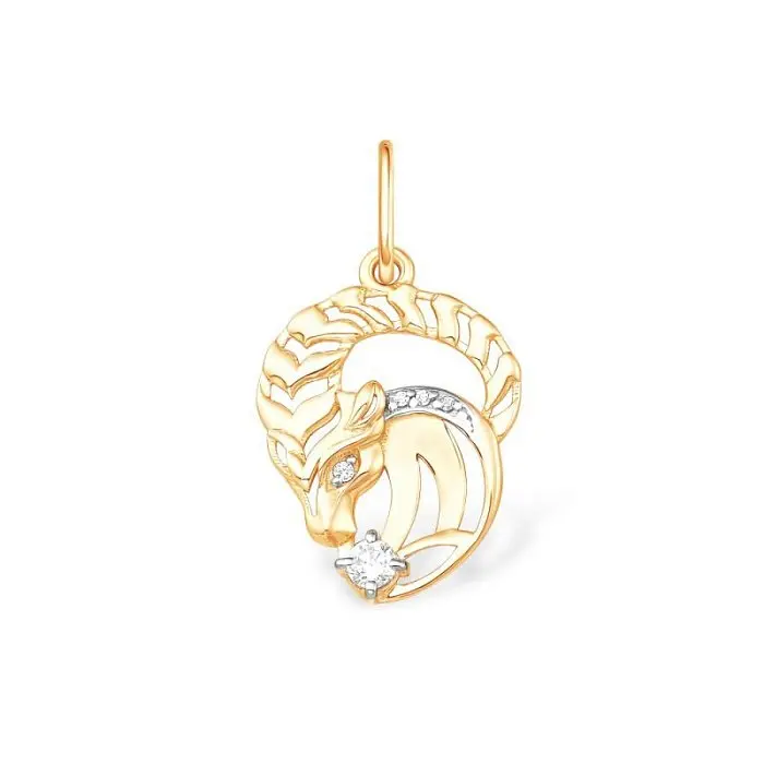 Подвеска знак зодиака из красного золота