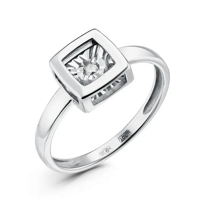 Кольцо декоративное из белого золота