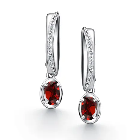 Серьги подвесные из серебра