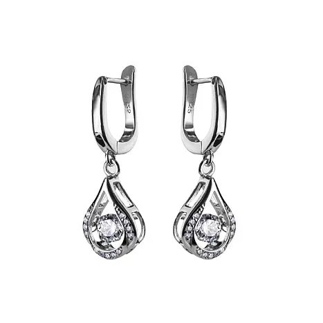 Серьги подвесные из серебра