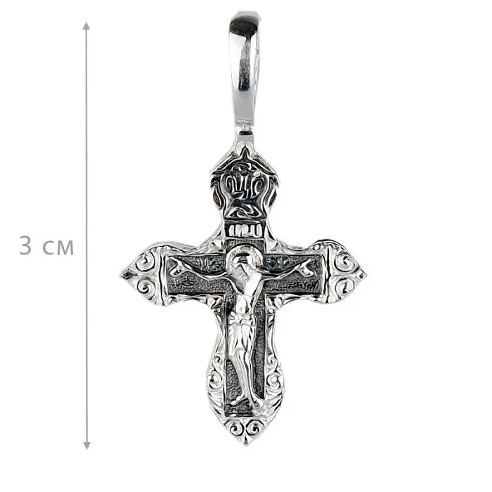 Подвеска крест из серебра
