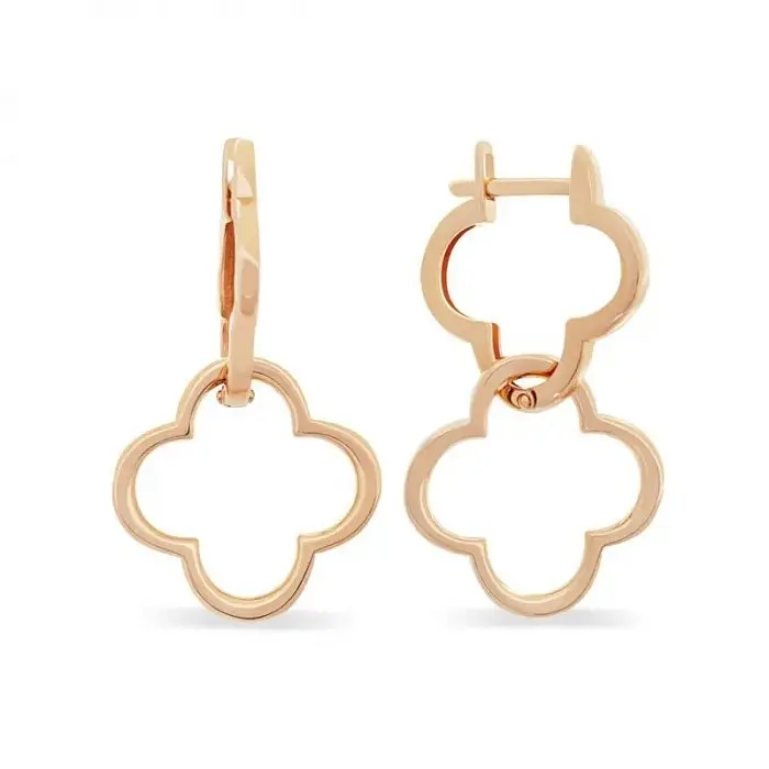 Серьги подвесные из красного золота