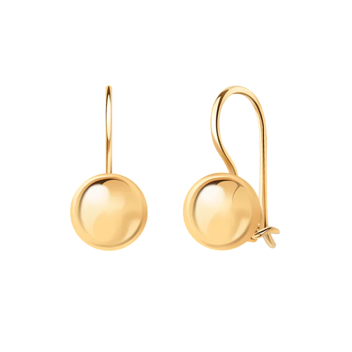 Серьги петельки из красного золота