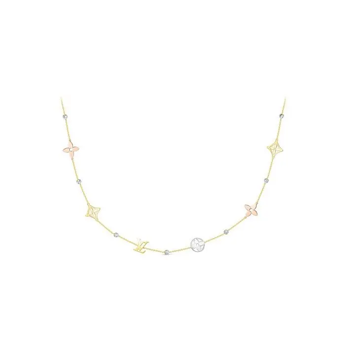 Цепь колье из комбинированного золота