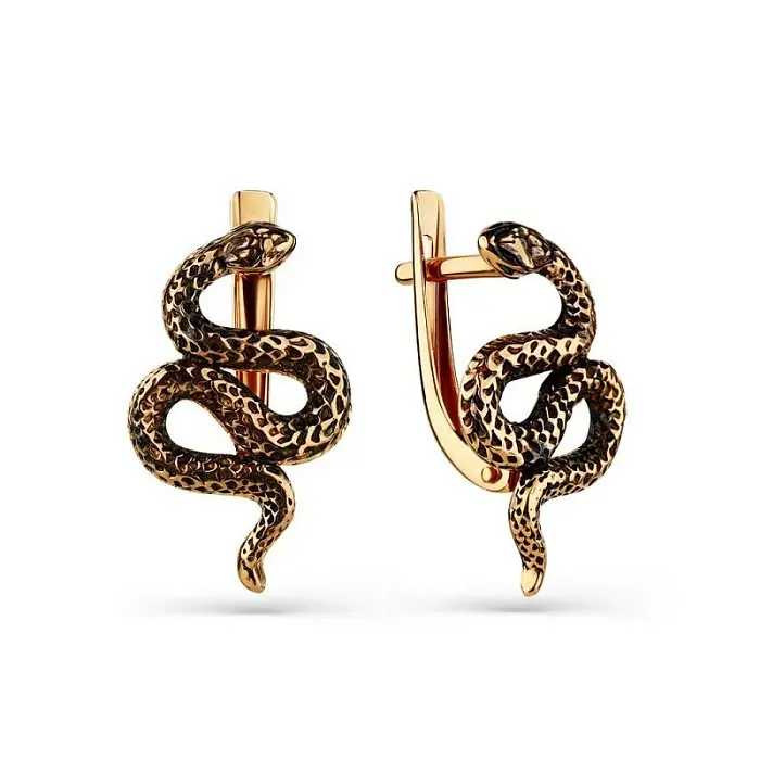 Серьги с английским замком из красного золота