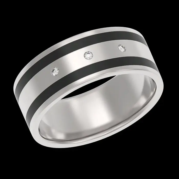 Кольцо декоративное из серебра вид 1