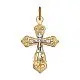 Подвеска крест из комбинированного золота