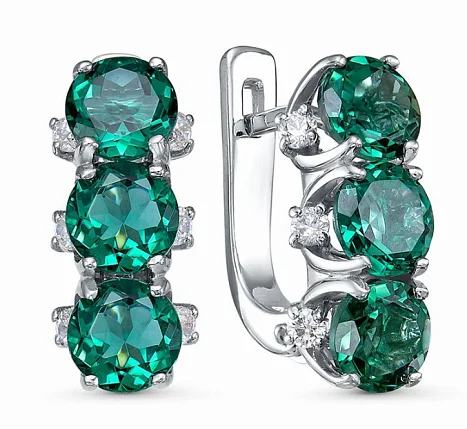 Серьги с английским замком из серебра