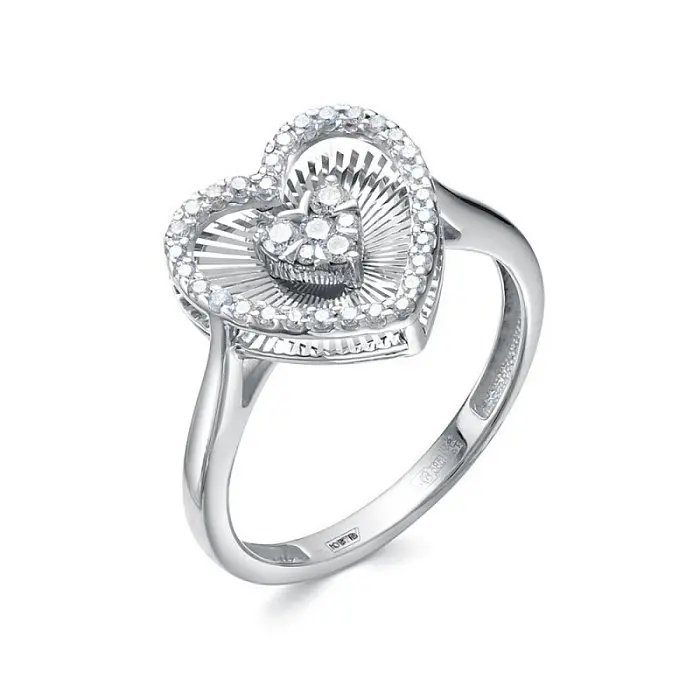 Кольцо декоративное из белого золота