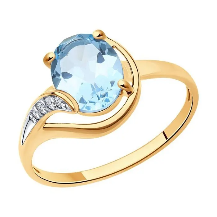 Кольцо декоративное из комбинированного золота